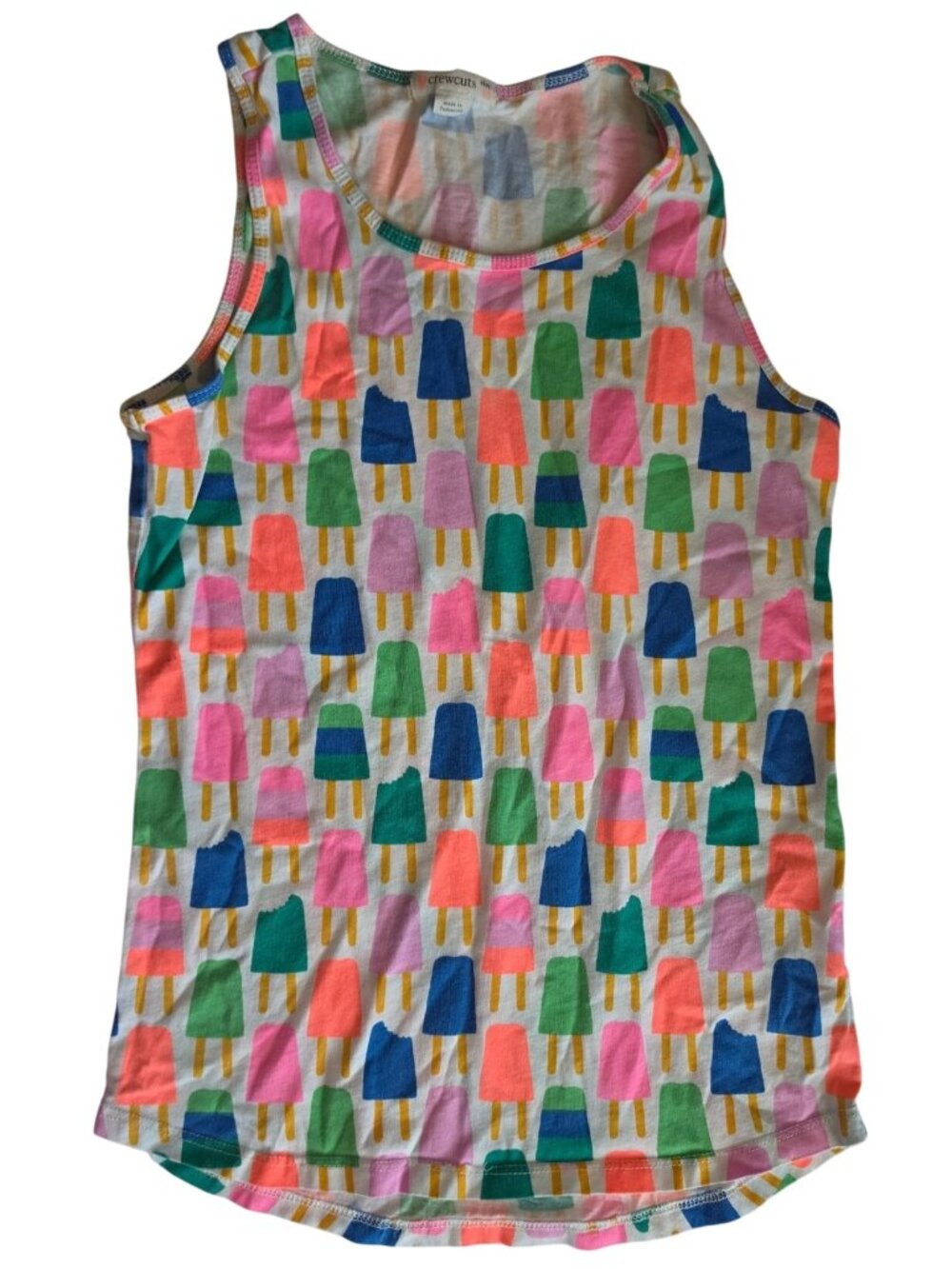 Crewcuts Girls Size 10 Popsicle Print Tank Top Summer Cotton Colorful J.Crew
